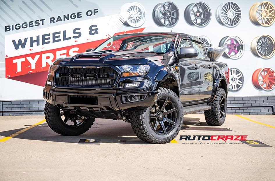 FORD RANGER AVALANCHE MATTE BLACK MILLED FONT